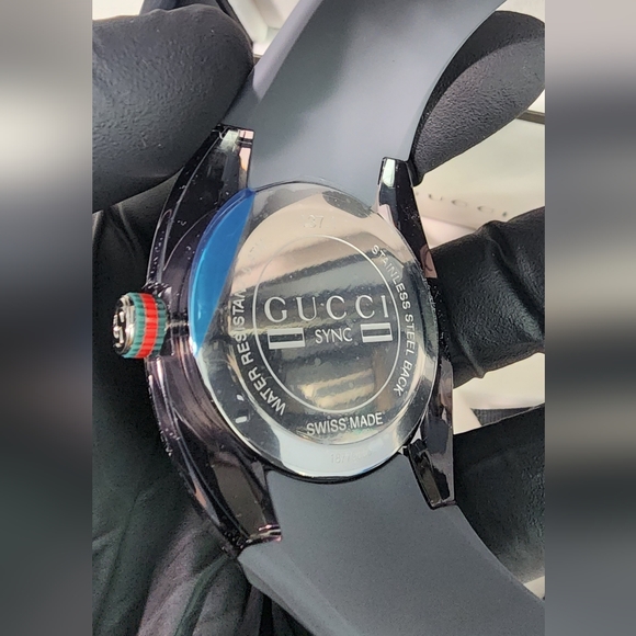 Gucci Sync Stainless Steel & Rubber-Strap Watch YA137109A 46mm - Gray NEW - Picture 5 of 6